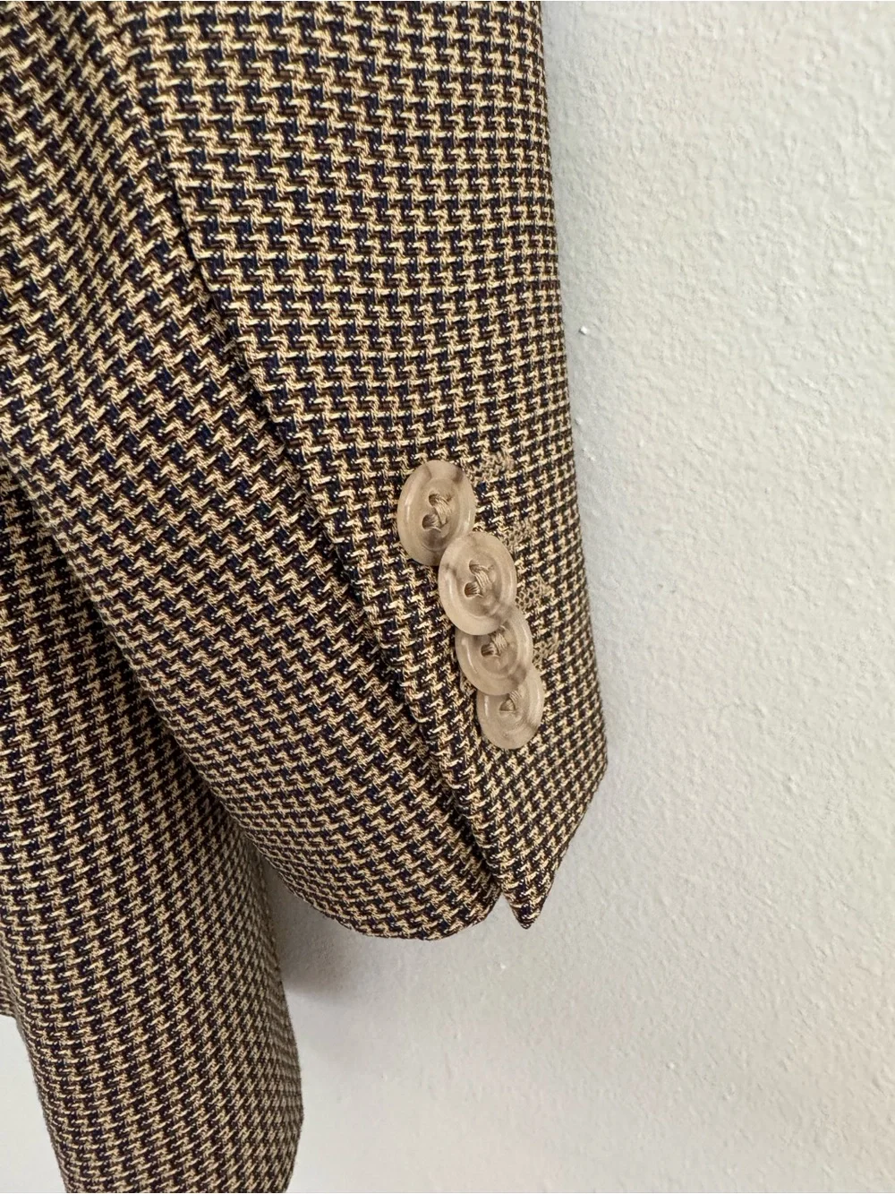 Ermenegildo Zegna Trofeo Houndstooth Sport Coat Blazer Tan Brown 42R